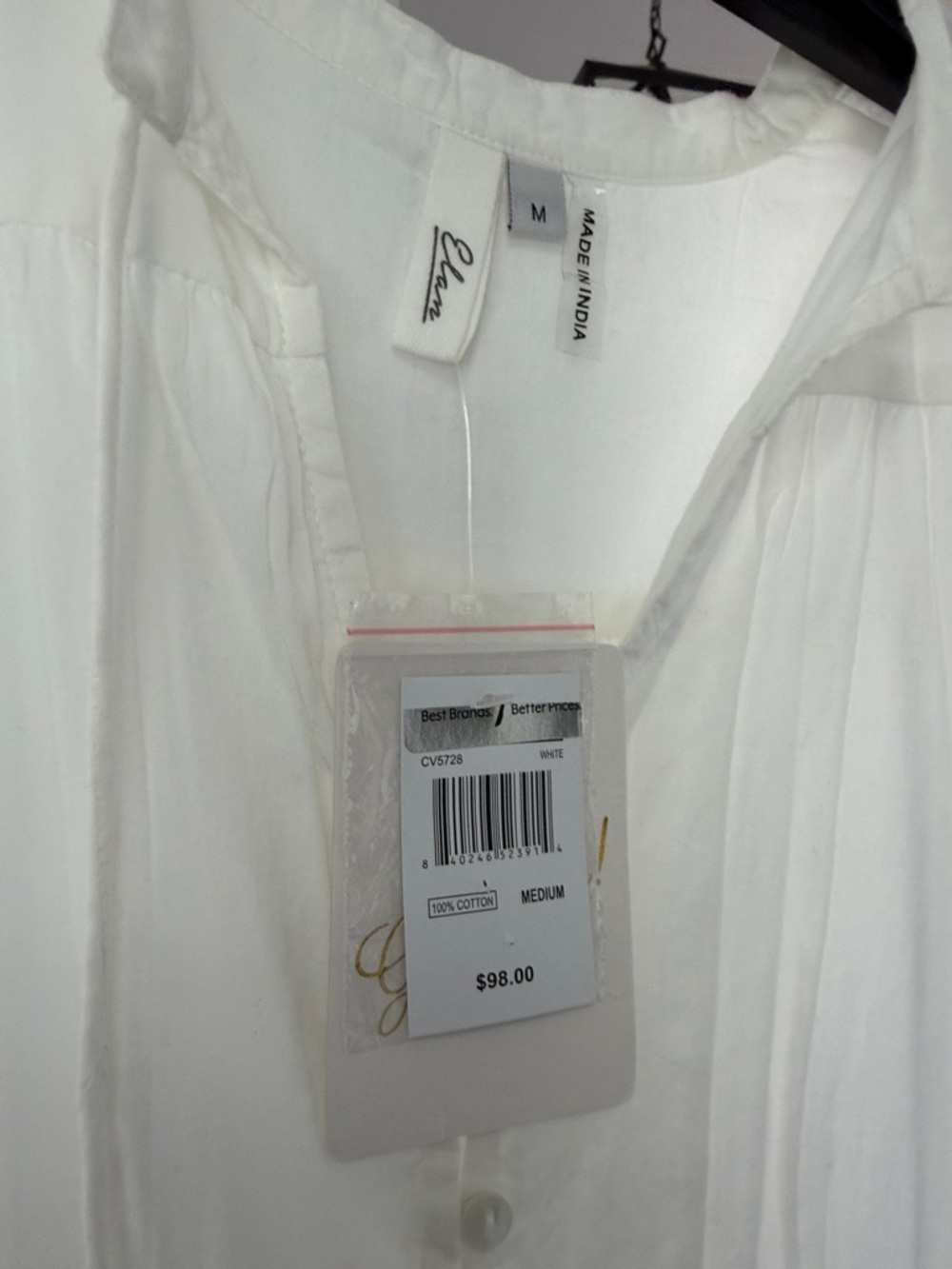 Elan White Button-Front Boho Maxi Dress - Picture 4 of 6